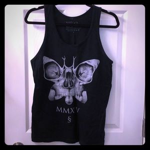 Skeleton Death Moth oddities Black Tank top